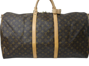極美品 LOUIS VUITTON ルイヴィトン キーポル バンドリエール60 ボストンバッグ M41412 モノグラム PVC レザー ブラウン 中古 4b002724