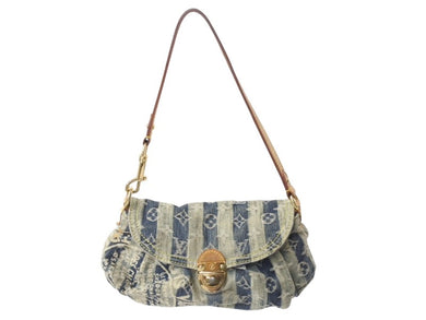 LOUIS VUITTON ルイヴィトン ミニプリーティ レイエ ショルダーバッグ M95333 モノグラムデニム ブルー 美品 中古 4b002725