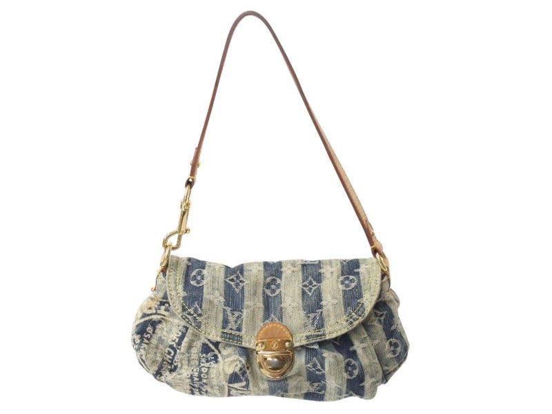 LOUIS VUITTON ルイヴィトン ミニプリーティ レイエ ショルダーバッグ M95333 モノグラムデニム ブルー 美品 中古 4b002725