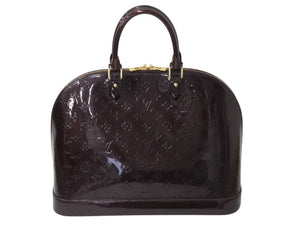 LOUIS VUITTON ルイヴィトン アルマGM ハンドバッグ M93595 モノグラム ヴェルニ バーガンディ ゴールド金具 美品 中古 4b002726