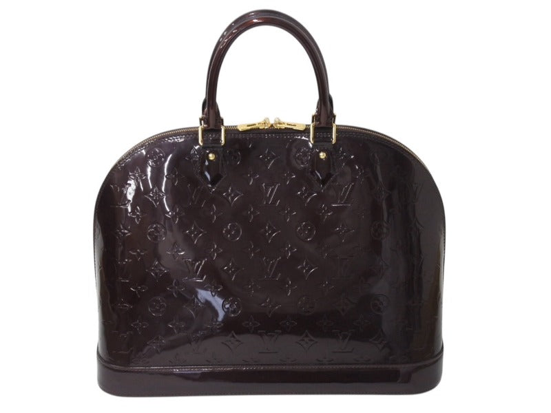 LOUIS VUITTON ルイヴィトン アルマGM ハンドバッグ M93595 モノグラム ヴェルニ バーガンディ ゴールド金具 美品 中古 4b002726