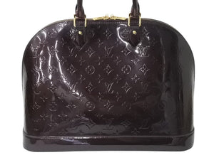 LOUIS VUITTON ルイヴィトン アルマGM ハンドバッグ M93595 モノグラム ヴェルニ バーガンディ ゴールド金具 美品 中古 4b002726
