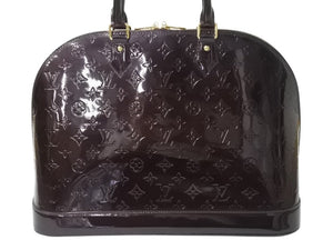 LOUIS VUITTON ルイヴィトン アルマGM ハンドバッグ M93595 モノグラム ヴェルニ バーガンディ ゴールド金具 美品 中古 4b002726