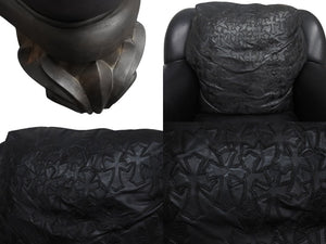 CHROMEHEARTS クロムハーツ ソファ椅子 セメタリー クロスパッチ 希少 エボニーウッド レザー ブラック 美品 中古 4b002730 