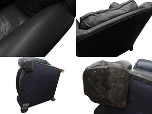 CHROMEHEARTS クロムハーツ ソファ椅子 セメタリー クロスパッチ 希少 エボニーウッド レザー ブラック 美品 中古 4b002730 