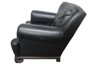 CHROMEHEARTS クロムハーツ ソファ椅子 セメタリー クロスパッチ 希少 エボニーウッド レザー ブラック 美品 中古 4b002731 