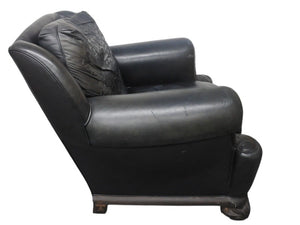 CHROMEHEARTS クロムハーツ ソファ椅子 セメタリー クロスパッチ 希少 エボニーウッド レザー ブラック 美品 中古 4b002731 