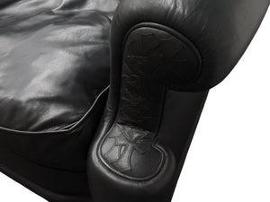 CHROMEHEARTS クロムハーツ ソファ椅子 セメタリー クロスパッチ 希少 エボニーウッド レザー ブラック 美品 中古 4b002731 