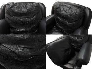 CHROMEHEARTS クロムハーツ ソファ椅子 セメタリー クロスパッチ 希少 エボニーウッド レザー ブラック 美品 中古 4b002731 