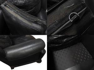 CHROMEHEARTS クロムハーツ ソファ椅子 セメタリー クロスパッチ 希少 エボニーウッド レザー ブラック 美品 中古 4b002731 