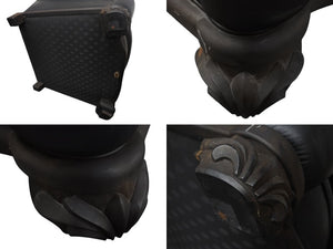 CHROMEHEARTS クロムハーツ ソファ椅子 セメタリー クロスパッチ 希少 エボニーウッド レザー ブラック 美品 中古 4b002731 