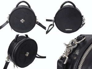 極美品 CHROME HEARTS クロムハーツ BLUE MOON BABY ブルームーンベイビー ショルダーバッグ CHプラスパッチ レザー シルバー925 中古 4b002732