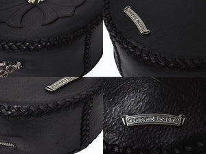 極美品 CHROME HEARTS クロムハーツ BLUE MOON BABY ブルームーンベイビー ショルダーバッグ CHプラスパッチ レザー シルバー925 中古 4b002732