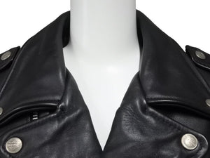 HARLEY DAVIDSON ハーレーダビットソン ダブル ライダース ベルト レザージャケット ブラック シルバー金具 サイズ34 中古 4b002755