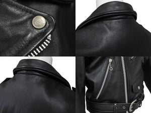HARLEY DAVIDSON ハーレーダビットソン ダブル ライダース ベルト レザージャケット ブラック シルバー金具 サイズ34 中古 4b002755