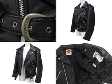 Load image into Gallery viewer, HARLEY DAVIDSON ハーレーダビットソン ダブル ライダース ベルト レザージャケット ブラック シルバー金具 サイズ34 中古 4b002755
