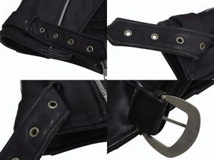 HARLEY DAVIDSON ハーレーダビットソン ダブル ライダース ベルト レザージャケット ブラック シルバー金具 サイズ34 中古 4b002755