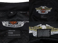 Load image into Gallery viewer, HARLEY DAVIDSON ハーレーダビットソン メッシュジャケット 98255-07VM ポリエステル ブラック オレンジ サイズXL 美品 中古 4b002756