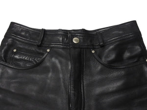 HARLEY DAVIDSON ハーレーダビットソン レザーパンツ 98146 インドネシア製 レザー ナイロン ブラック サイズ31 美品 中古 4b002758