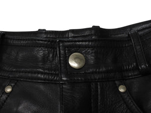 HARLEY DAVIDSON ハーレーダビットソン レザーパンツ 98146 インドネシア製 レザー ナイロン ブラック サイズ31 美品 中古 4b002758