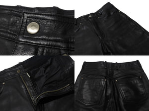 HARLEY DAVIDSON ハーレーダビットソン レザーパンツ 98146 インドネシア製 レザー ナイロン ブラック サイズ31 美品 中古 4b002758