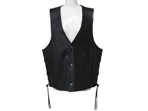 極美品 HARLEY DAVIDSON ハーレーダビットソン TRADITION LEATHER VEST レザーベスト 98007-11VM ブラック サイズL 中古 4b002759