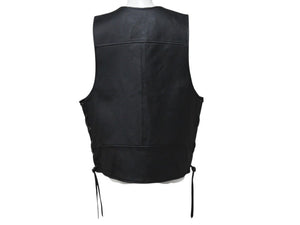 極美品 HARLEY DAVIDSON ハーレーダビットソン TRADITION LEATHER VEST レザーベスト 98007-11VM ブラック サイズL 中古 4b002759