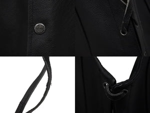 極美品 HARLEY DAVIDSON ハーレーダビットソン TRADITION LEATHER VEST レザーベスト 98007-11VM ブラック サイズL 中古 4b002759