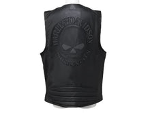 Load image into Gallery viewer, 極美品 HARLEY DAVIDSON ハーレーダビットソン レザーベスト 98132 サイズM レザー スカル パッチ ブラック 中古 4b002760