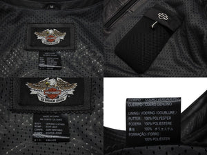 極美品 HARLEY DAVIDSON ハーレーダビットソン レザーベスト 98132 サイズM レザー スカル パッチ ブラック 中古 4b002760