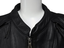 Load image into Gallery viewer, 極美品 HARLEY DAVIDSON ハーレーダビットソン レザージャケット ラインストーン ブラック オレンジ シルバー金具 サイズL 中古 4b002762