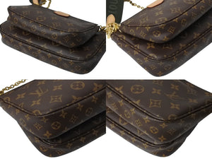 極美品 LOUIS VUITTON ルイヴィトン ミュルティポシェット アクセソワール カーキ ショルダーバッグ モノグラム M44813 中古 4b002764
