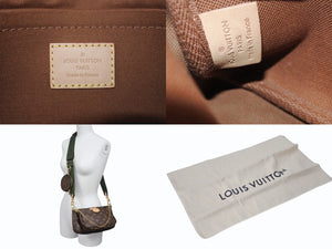 極美品 LOUIS VUITTON ルイヴィトン ミュルティポシェット アクセソワール カーキ ショルダーバッグ モノグラム M44813 中古 4b002765