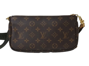 極美品 LOUIS VUITTON ルイヴィトン ミュルティポシェット アクセソワール カーキ ショルダーバッグ モノグラム M44813 中古 4b002765