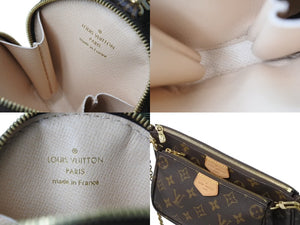 極美品 LOUIS VUITTON ルイヴィトン ミュルティポシェット アクセソワール カーキ ショルダーバッグ モノグラム M44813 中古 4b002765