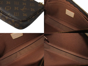 極美品 LOUIS VUITTON ルイヴィトン ミュルティポシェット アクセソワール カーキ ショルダーバッグ モノグラム M44813 中古 4b002765