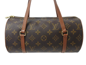 LOUIS VUITTON ルイヴィトン パピヨン26 ハンドバッグ M51386 モノグラム PVC レザー ブラウン ゴールド金具 美品 中古 4b002767