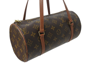 LOUIS VUITTON ルイヴィトン パピヨン26 ハンドバッグ M51386 モノグラム PVC レザー ブラウン ゴールド金具 美品 中古 4b002767