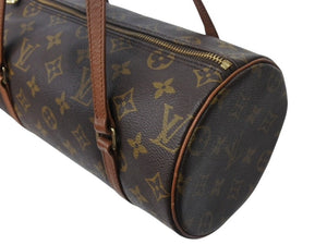 LOUIS VUITTON ルイヴィトン パピヨン26 ハンドバッグ M51386 モノグラム PVC レザー ブラウン ゴールド金具 美品 中古 4b002767