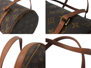 LOUIS VUITTON ルイヴィトン パピヨン26 ハンドバッグ M51386 モノグラム PVC レザー ブラウン ゴールド金具 美品 中古 4b002767