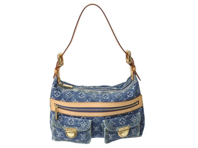 極美品 LOUIS VUITTON ルイヴィトン モノグラムデニム バギーPM ショルダーバッグ ワンショルダー M95049 インディゴブルー 中古 4b002768