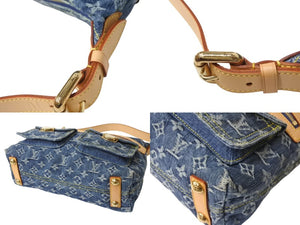 極美品 LOUIS VUITTON ルイヴィトン モノグラムデニム バギーPM ショルダーバッグ ワンショルダー M95049 インディゴブルー 中古 4b002768
