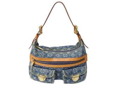 極美品 LOUIS VUITTON ルイヴィトン モノグラムデニム バギーPM ショルダーバッグ ワンショルダー M95049 インディゴブルー 中古 4b002769