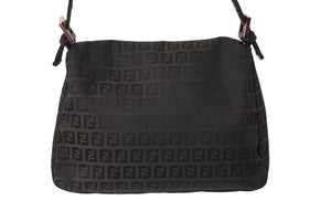 極美品 FENDI フェンディ ズッキーノ マンマバケット キャンバス ワンショルダーバッグ ブラウン ピンクゴールド金具 8BR001 中古 4b002783