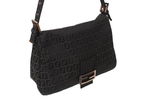 極美品 FENDI フェンディ ズッキーノ マンマバケット キャンバス ワンショルダーバッグ ブラウン ピンクゴールド金具 8BR001 中古 4b002783