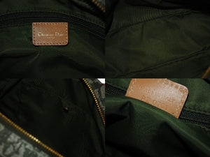 極美品 Christian Dior クリスチャンディオール トロッター ダブルサドルバッグ ハンドバッグ PZ0701 カーキ キャンバス 中古 4b002784