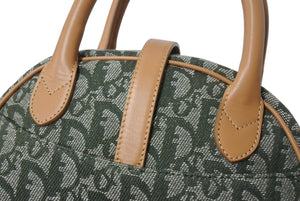 極美品 Christian Dior クリスチャンディオール トロッター ダブルサドルバッグ ハンドバッグ PZ0701 カーキ キャンバス 中古 4b002784