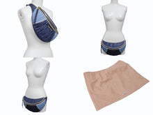 Load image into Gallery viewer, MIUMIU ミュウミュウ マテラッセ レザー ウエストバッグ ブルー ネイビー ボディバッグ ロゴ ツートーン ゴールド金具 美品 中古 4b002786