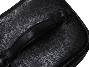 極美品 CHANEL シャネル バニティ ハンドバッグ 4番台 ココマーク キャビアスキン ブラック ゴールド金具 中古 4b002787