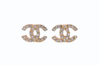 CHANEL シャネル ココマーク ピアス 重量約4.1g 01P刻印 ラインストーン メタル GP ゴールド クリア 両耳用 美品 中古 4b002791